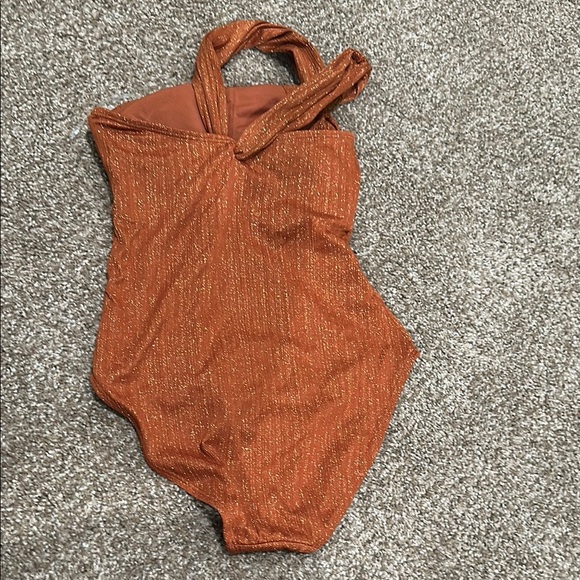 Time and Tru Orange One Piece Swimsuit Classic Design - Picture 4 of 4